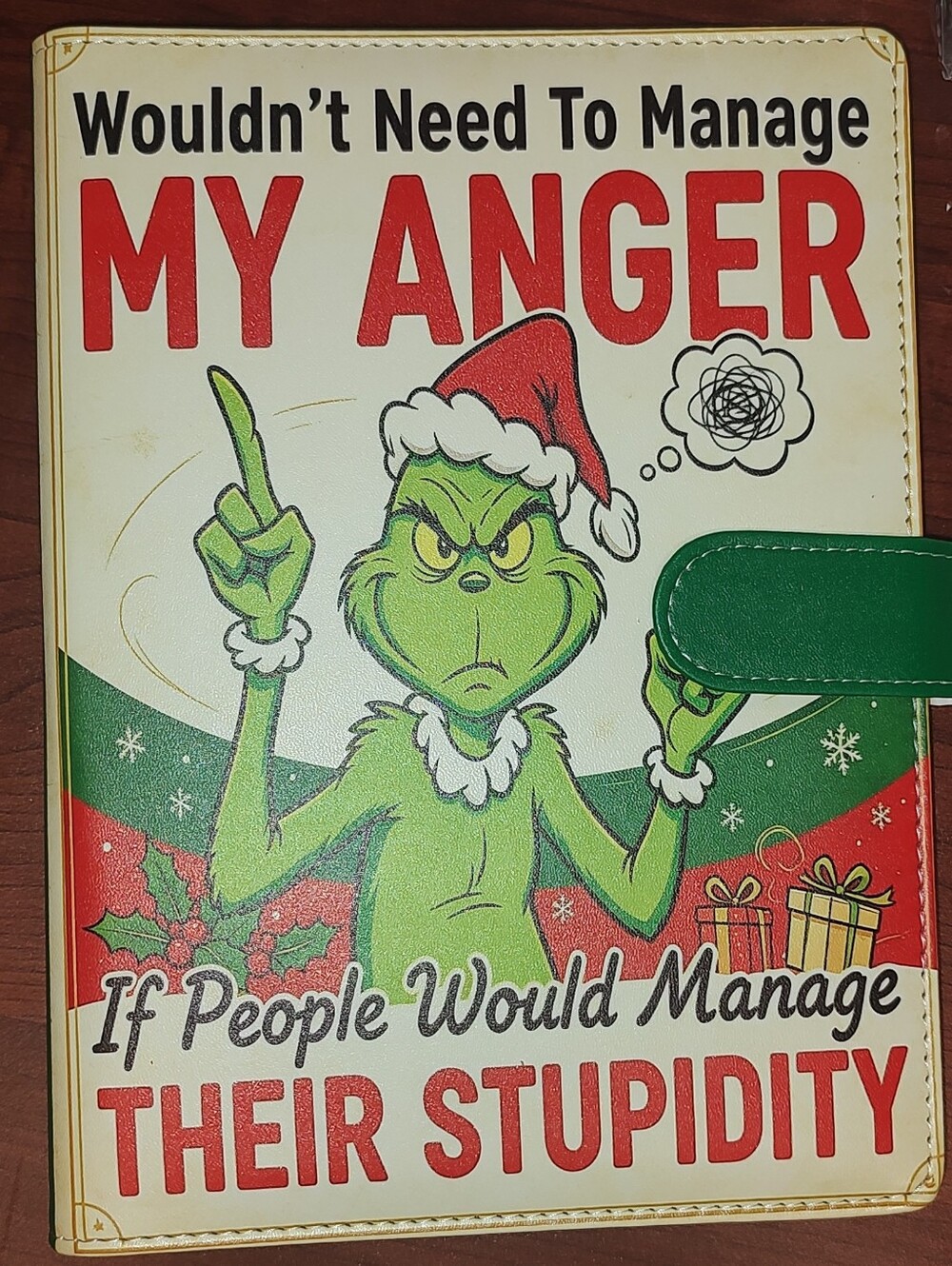 New! A5 Grinch Humour Binder Notebook With Paper, Divider Set